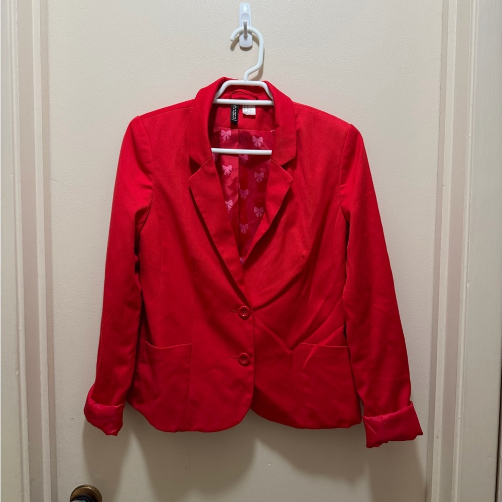 Women's Red Tailored Blazer Jacket